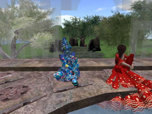 2- Bleu in blue & Eliza in a flamenco dress.jpg